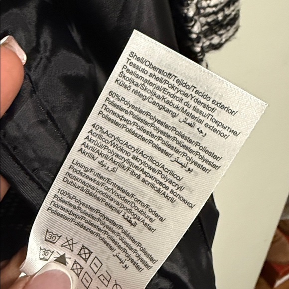 Vero Moda Black, White and Gray Oversized Cardigan Blazer Duster - small - Picture 4 of 6